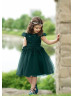 Cap Sleeves Lace Tulle Keyhole Back Fancy Flower Girl Dress